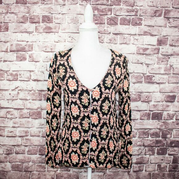 Flynn Skye Scoop Neck Blouse Floral Print Size 1 - Picture 1 of 7